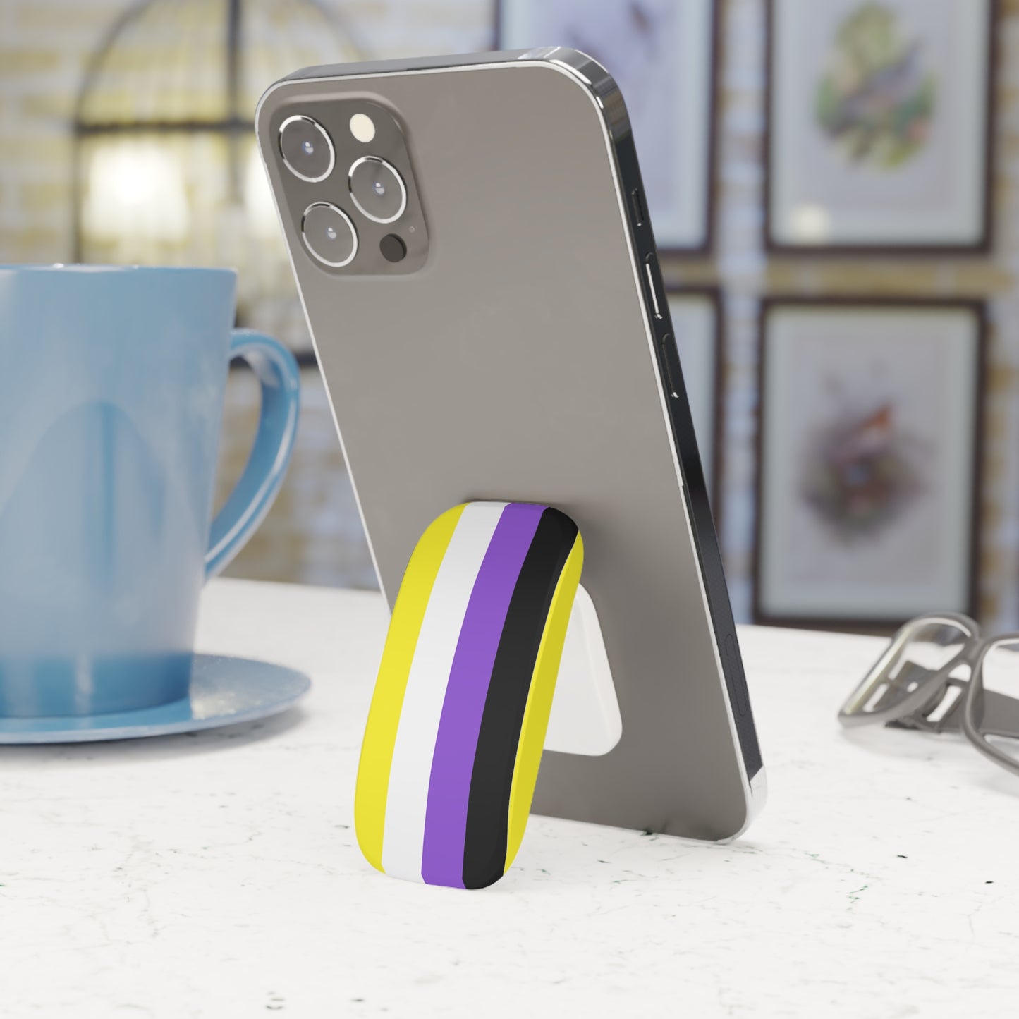 Nonbinary Pride Phone Click-On Grip