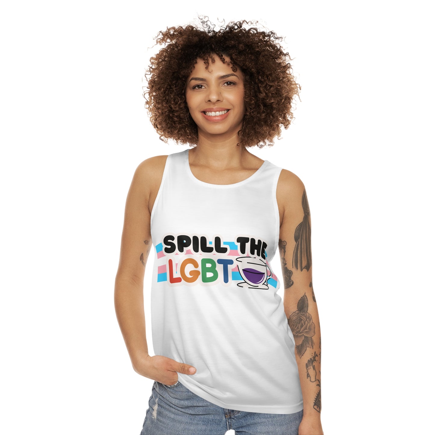 Spill the Tea Tank Top: White