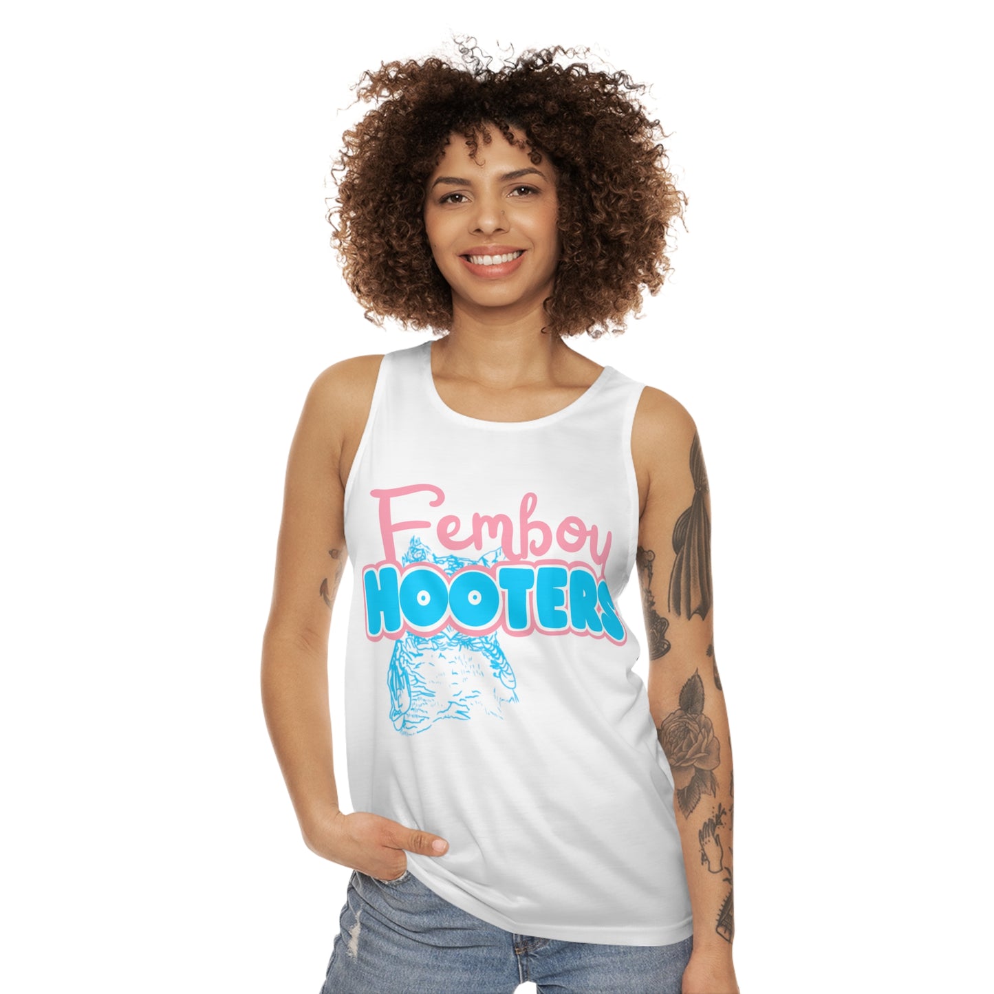 Femboy Hooters Tank: Trans Pride version