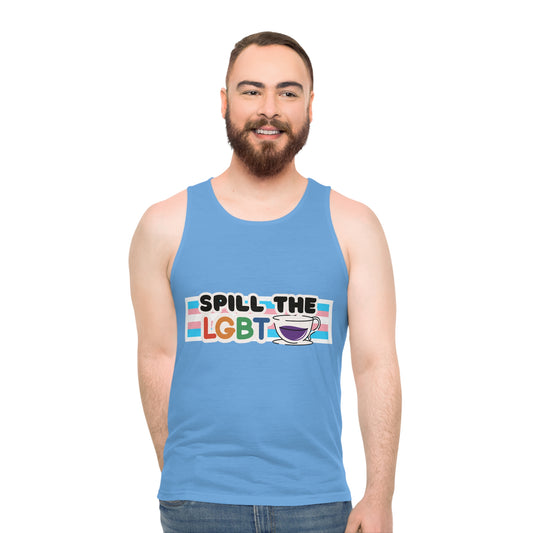 Spill the Tea Tank Top: Light Blue