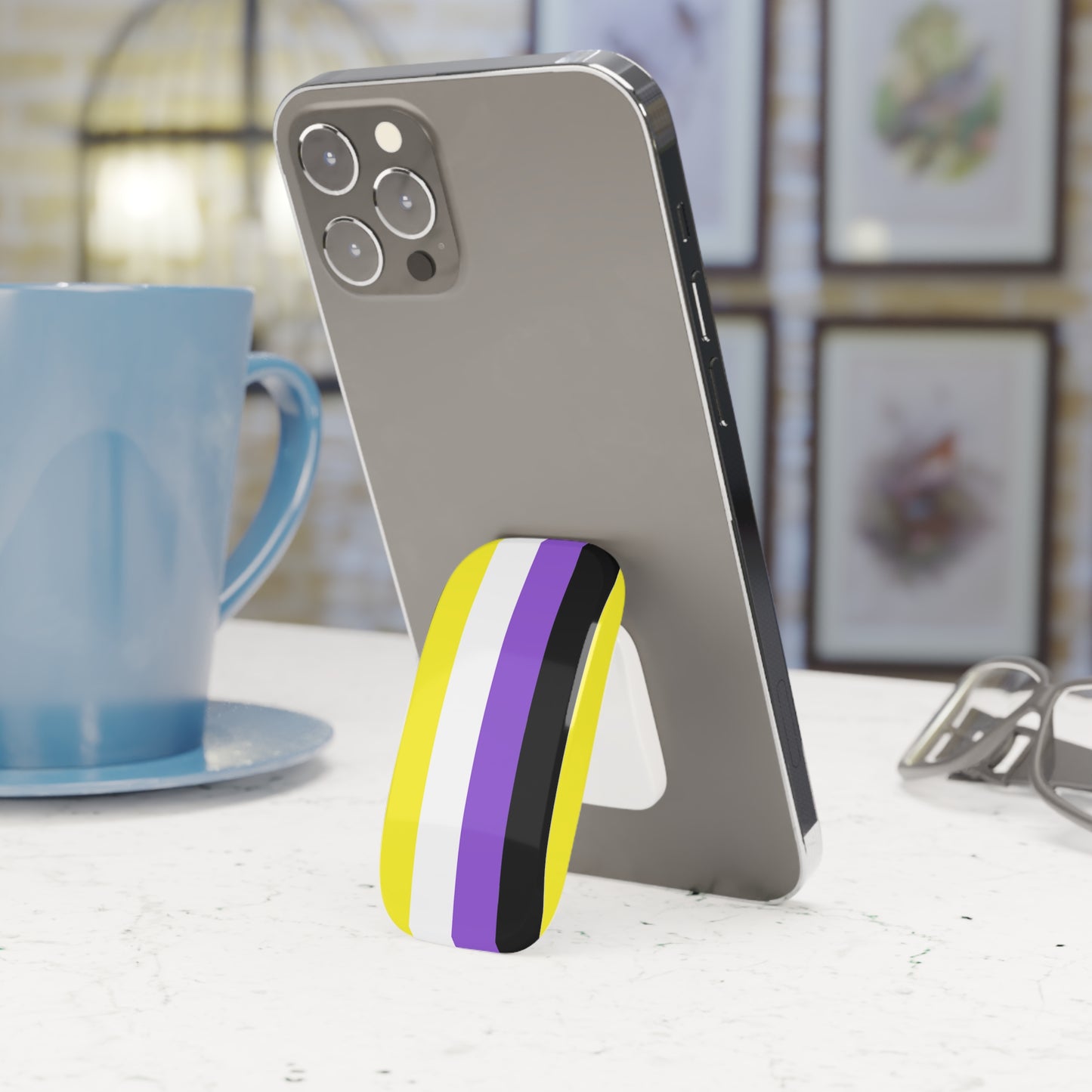 Nonbinary Pride Phone Click-On Grip