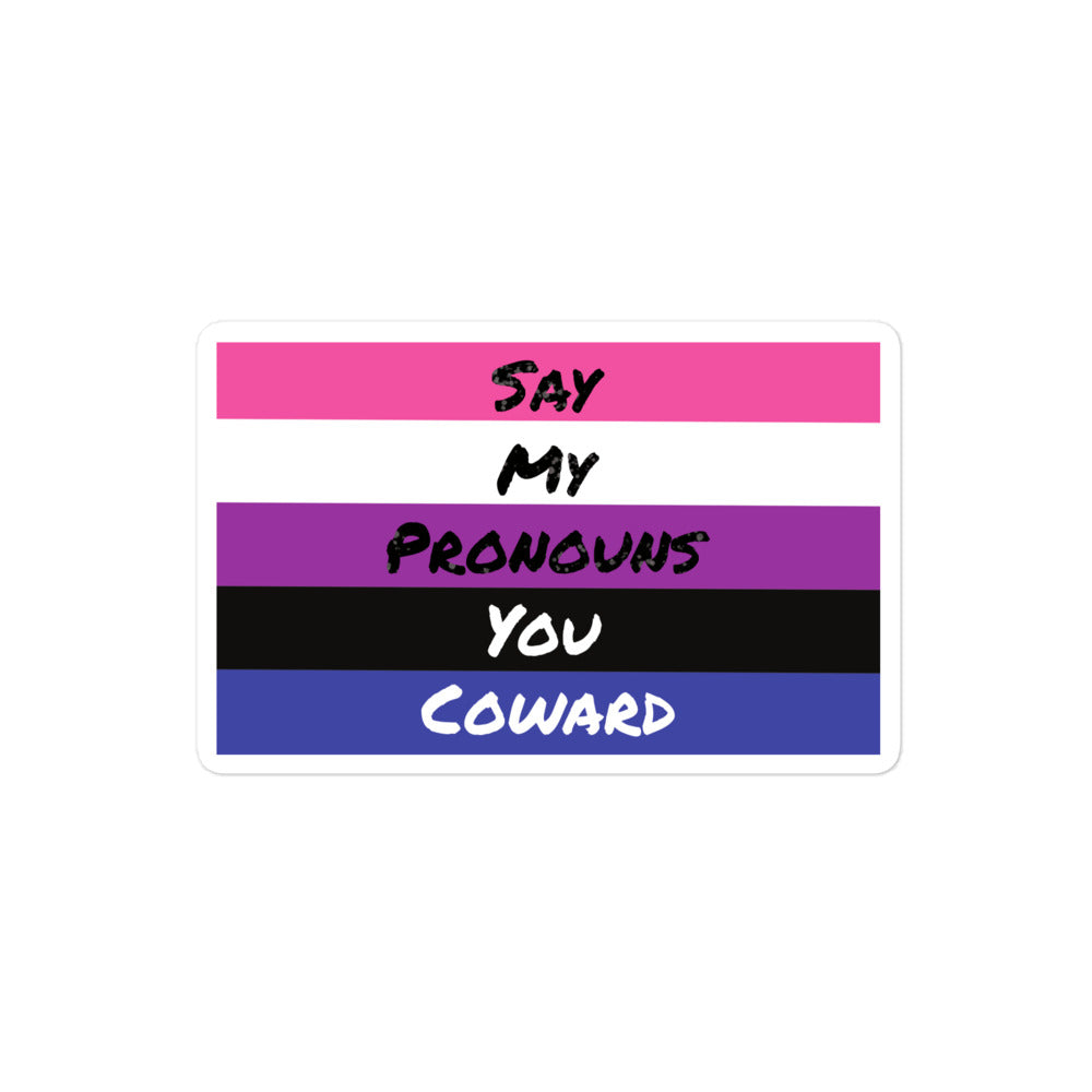 Say My Pronouns, Genderfluid Pride sticker