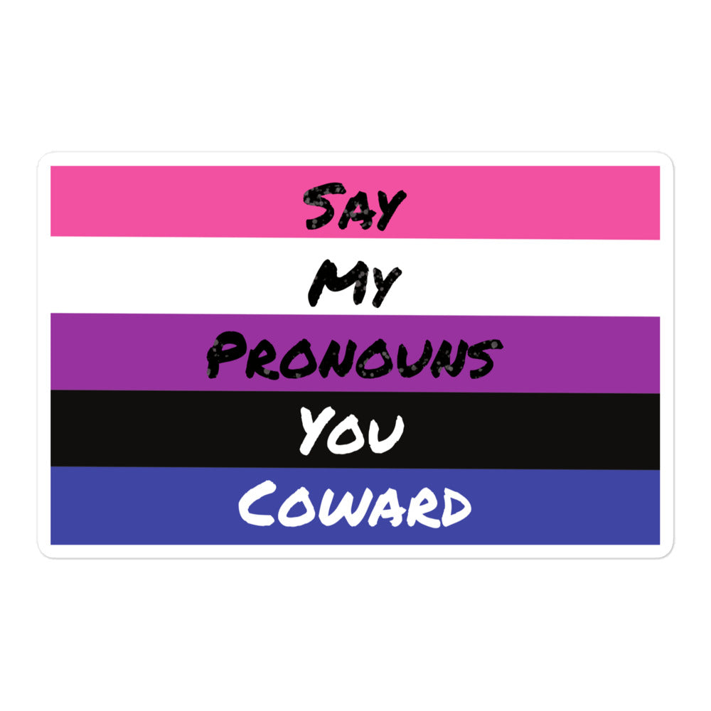 Say My Pronouns, Genderfluid Pride sticker