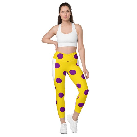 Leggings with Pockets: Intersex Pride colors