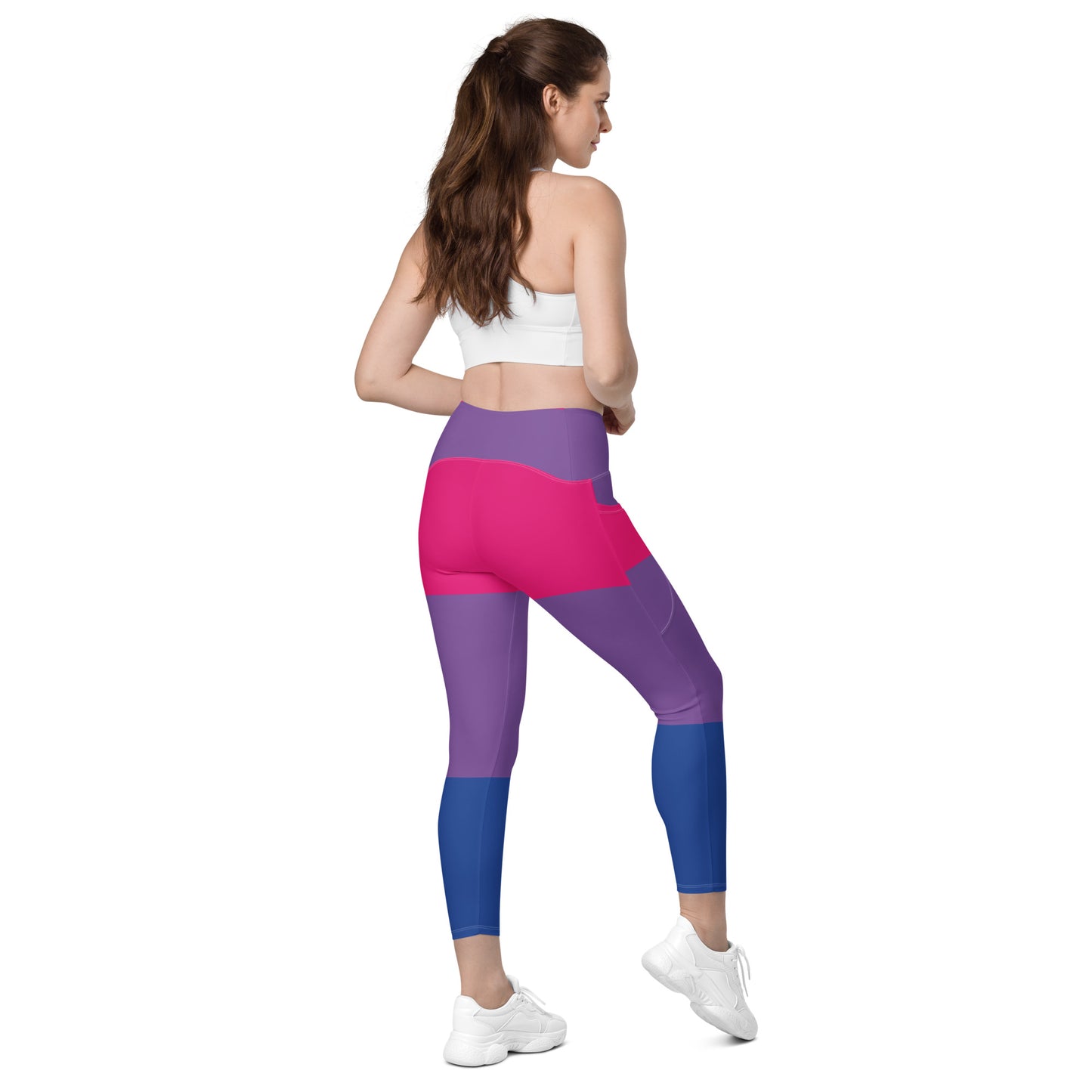 Leggings with Pockets: Bi Pride Colors