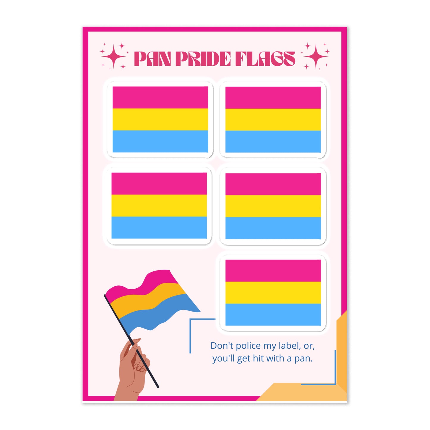 Pansexual Pride Flag Sticker Sheet
