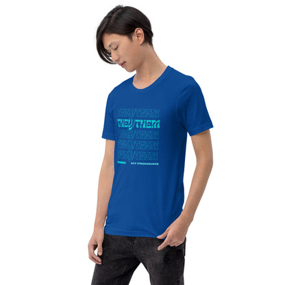 They/Them Prnoun Shirt: Aqua Font