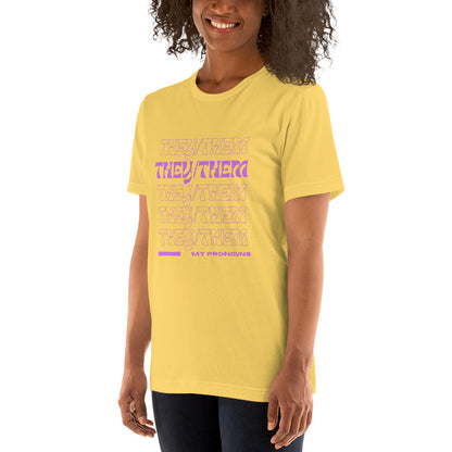 They/Them Prnoun Shirt: Purple Font