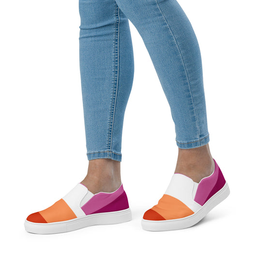 Lesbian Pride slip-on canvas shoes